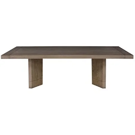 Contemporary Rectangular Dining Table with Breadboard Leaves Seats 12